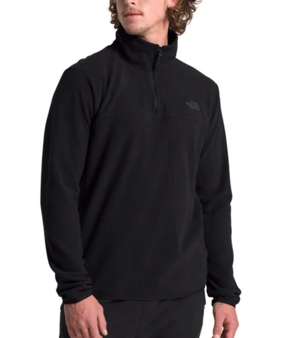 The North Face Men's TKA Glacier 1/4 Zip Pullover Fleece Black Small